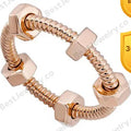 Nuts And Bolts Pink Gold Ring