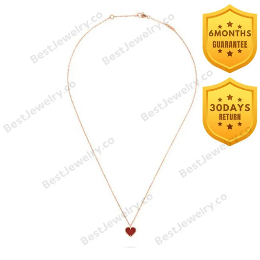 Sweet Clover Carnelian Heart Necklace