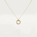 Trinity Necklace Silver Gold Pink Gold Diamonds