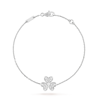 Frivole Silver Flower Diamond Bracelet