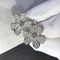 FRIVOLE SILVER FLOWER DIAMOND EARRINGS