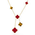 Clover Tiger Eye Carnelian Necklace 6 Motifs