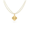 Vintage Clover Pendant Necklace Gold