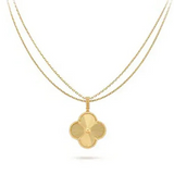 Vintage Clover Pendant Necklace Gold