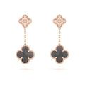 Vintage Earrings Pink Gold Diamond