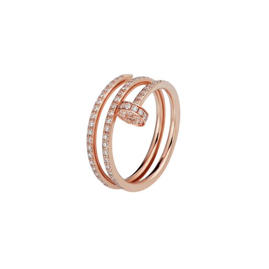 Juste Ring 1.8mm Pink Gold Double Row All Diamonds