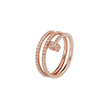 Juste Ring 1.8mm Pink Gold Double Row All Diamonds