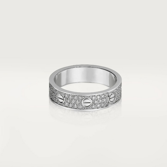 LOVE RING 4MM DIAMOND PAVED